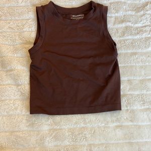 Here is a cute brown crop top from Bella Seamless!